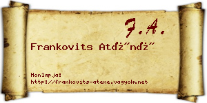 Frankovits Aténé névjegykártya